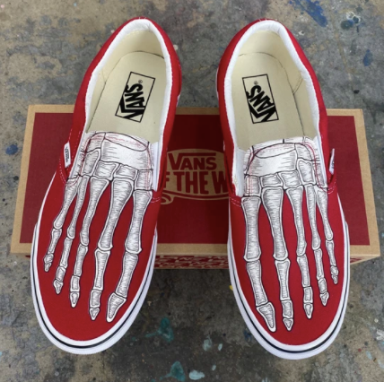 Skeleton Feet Family - Custom Skeleton Feet Slip On Vans