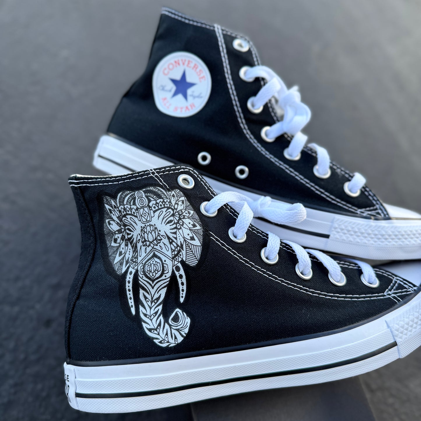 Not All Those Who Wander Are Lost Elephant Converse Shoes Custom Sneakers