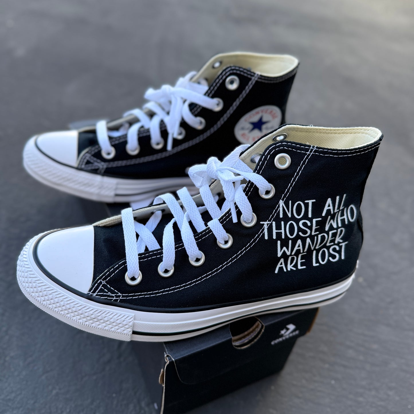 Not All Those Who Wander Are Lost Elephant Converse Shoes Custom Sneakers