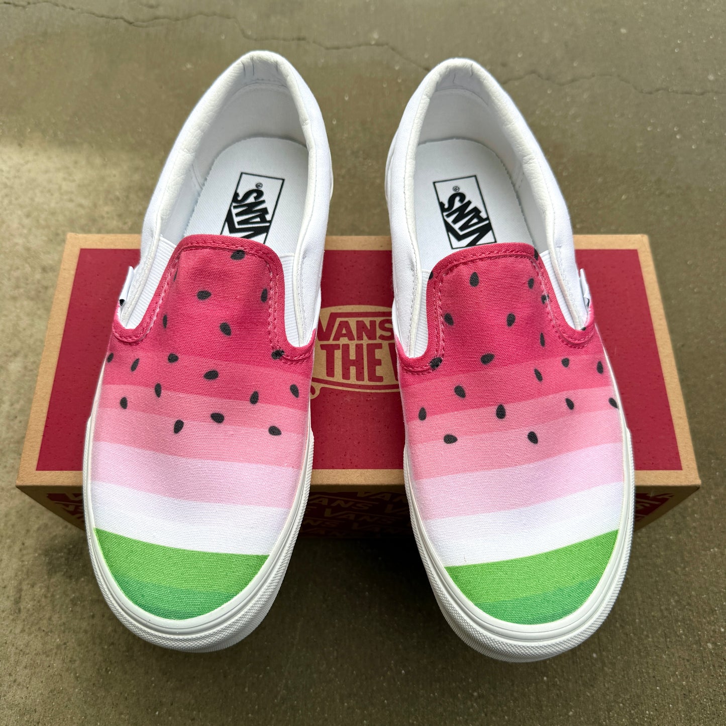 custom watermelon Vans shoes