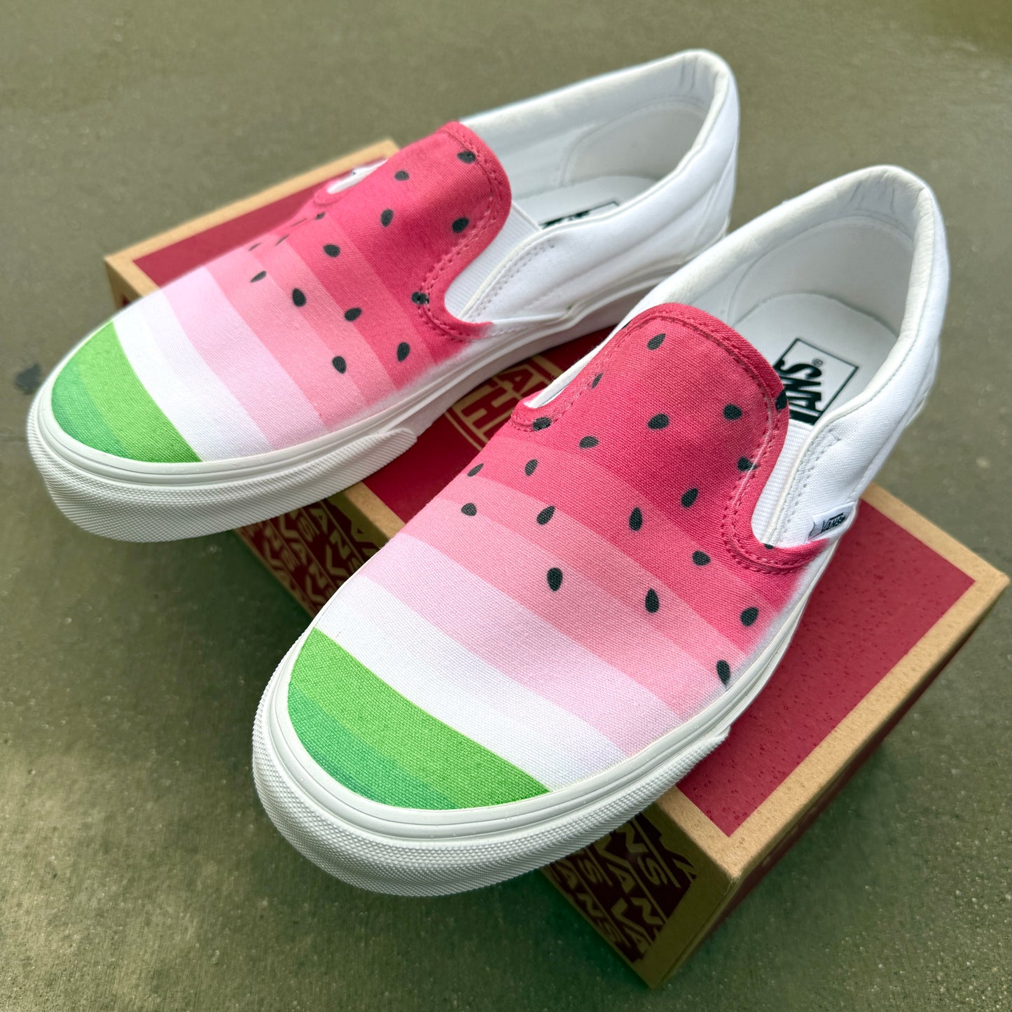 custom watermelon Vans shoes