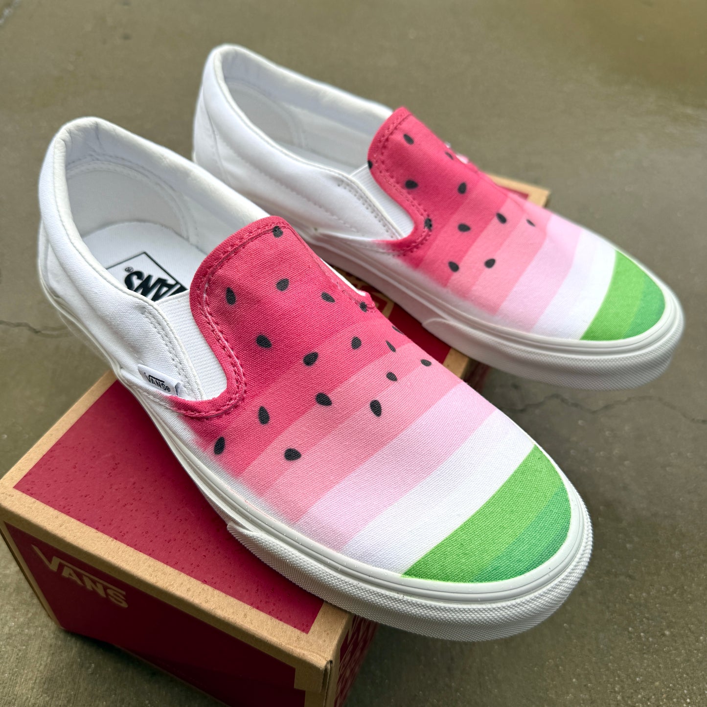 custom watermelon Vans shoes