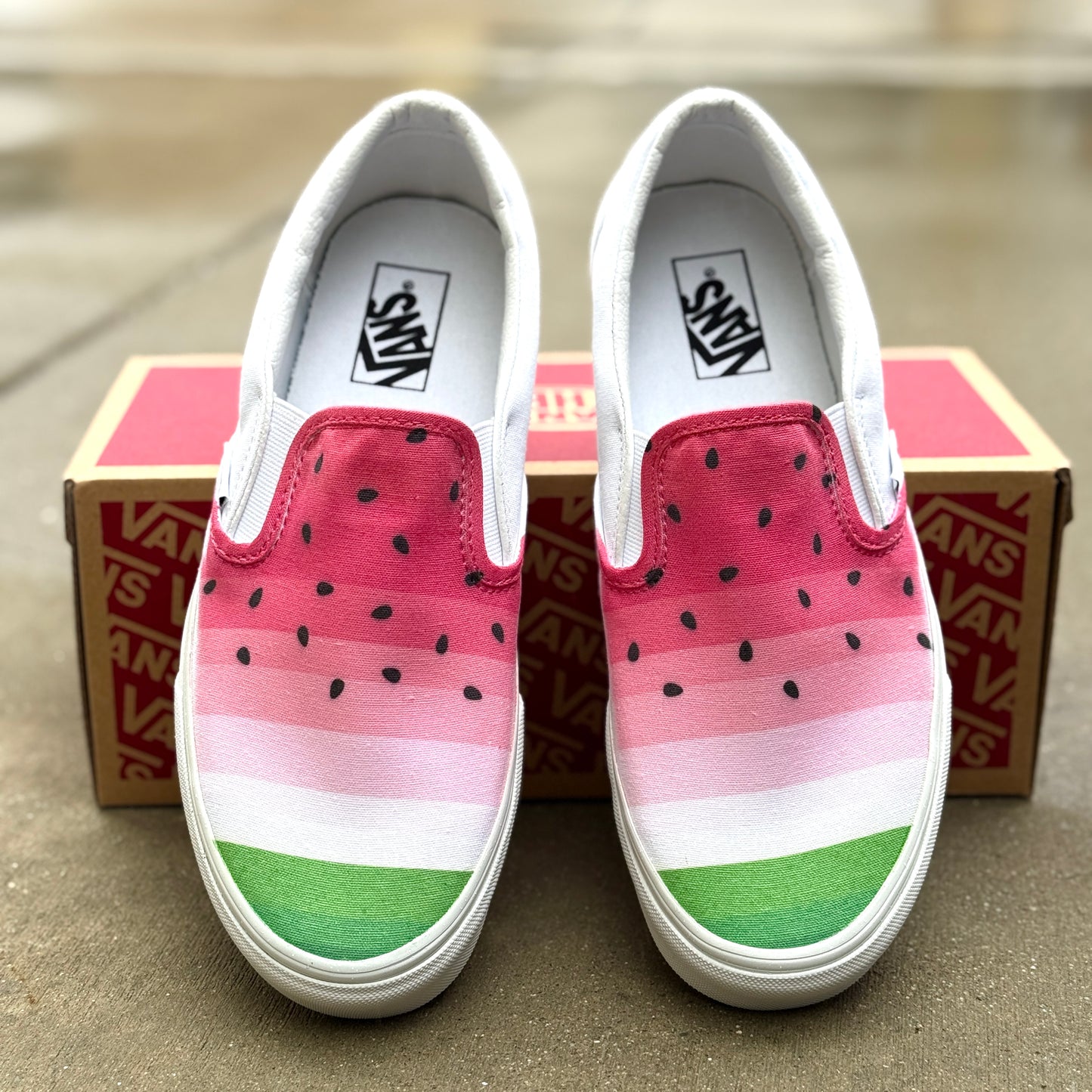 custom watermelon Vans shoes