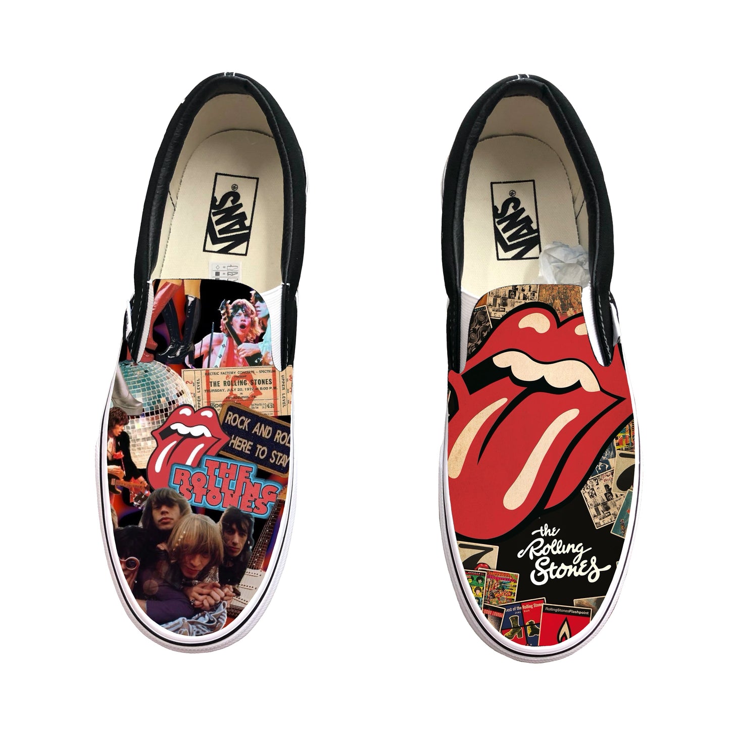 Rolling Stones Vans Slip On Shoes Custom