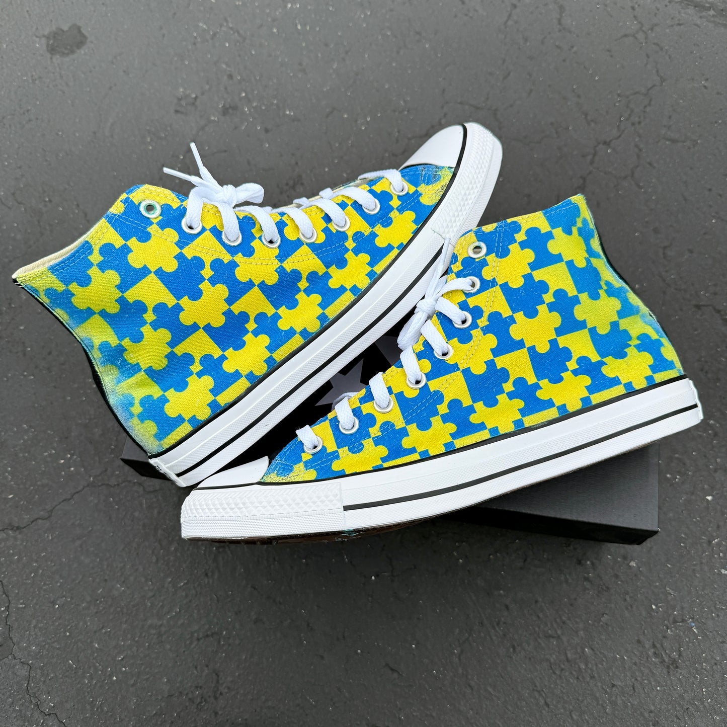 Down syndrome awareness high top converse chuck taylor shoes