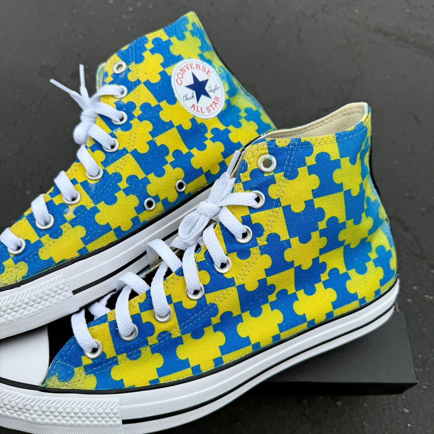 Down syndrome awareness high top converse chuck taylor shoes