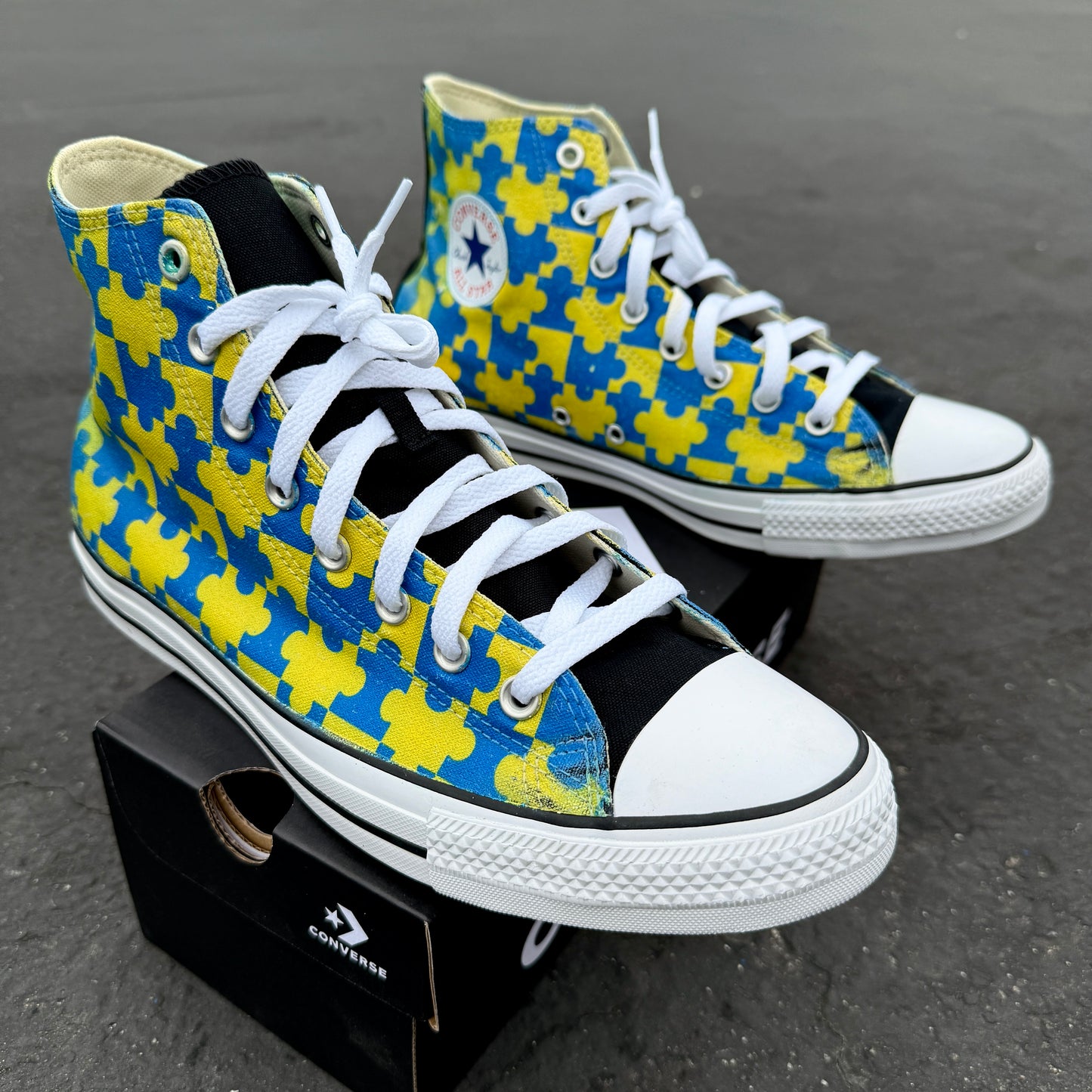 Down syndrome awareness high top converse chuck taylor shoes