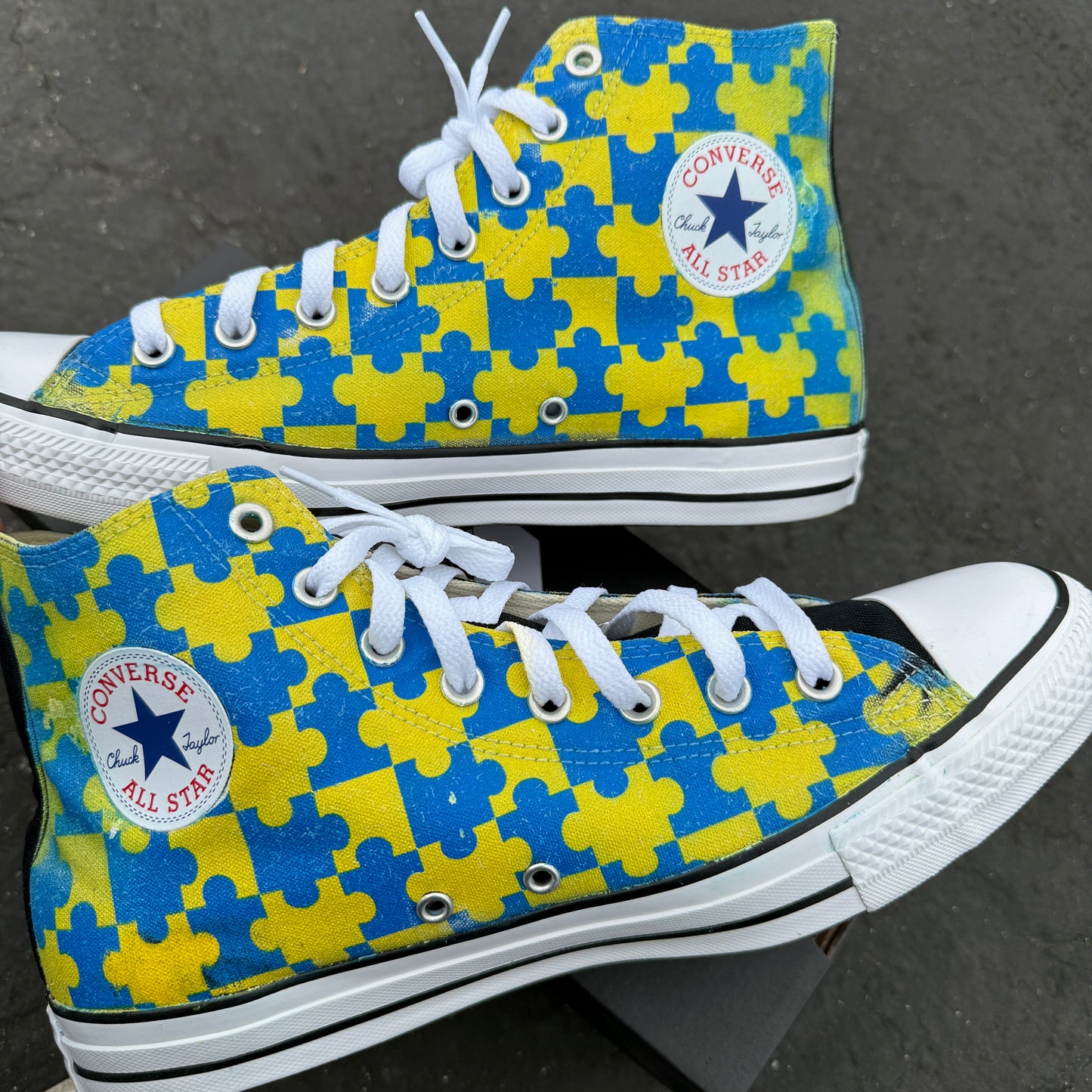 Down syndrome awareness high top converse chuck taylor shoes