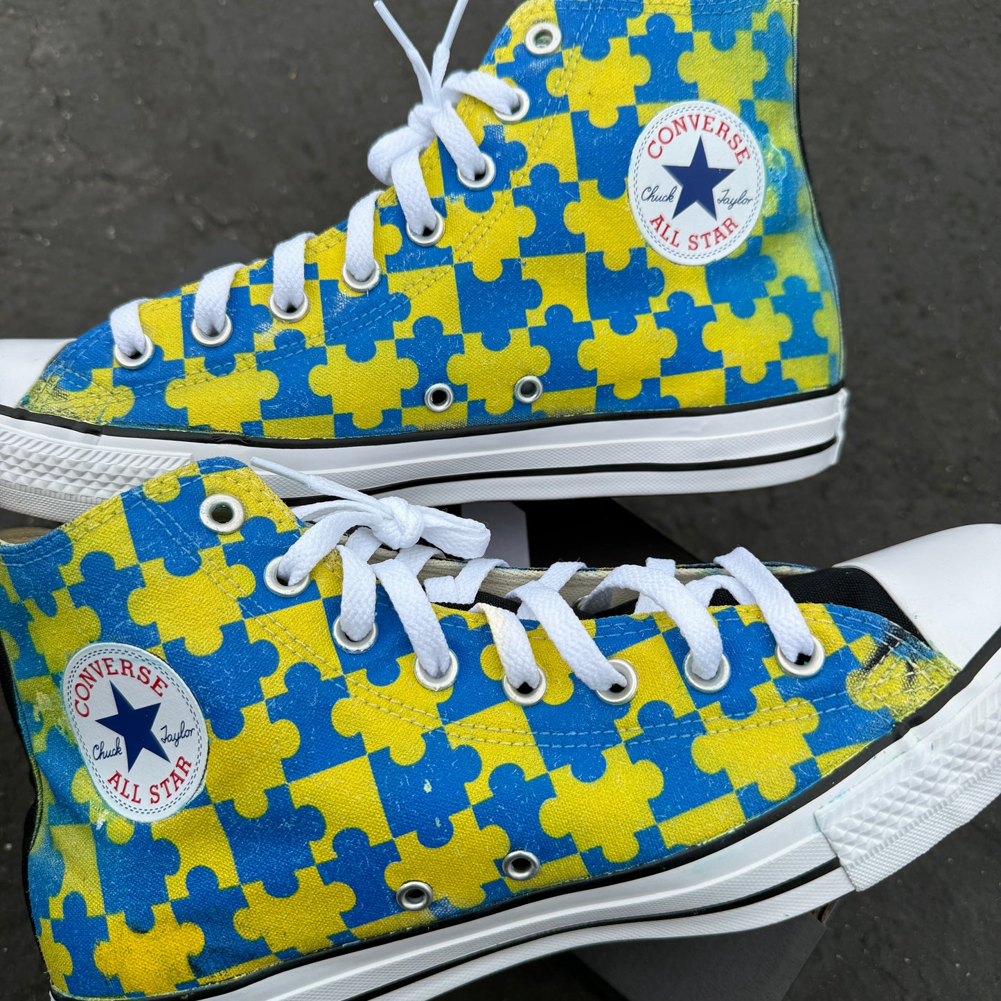 Down syndrome awareness high top converse chuck taylor shoes