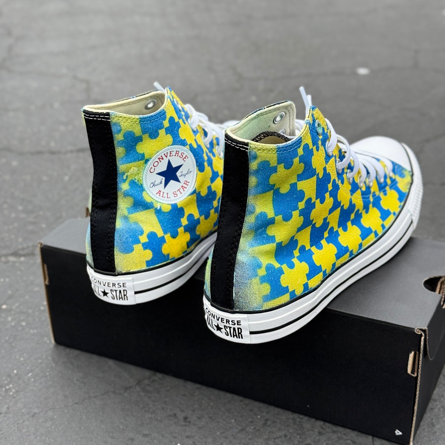 Down syndrome awareness high top converse chuck taylor shoes