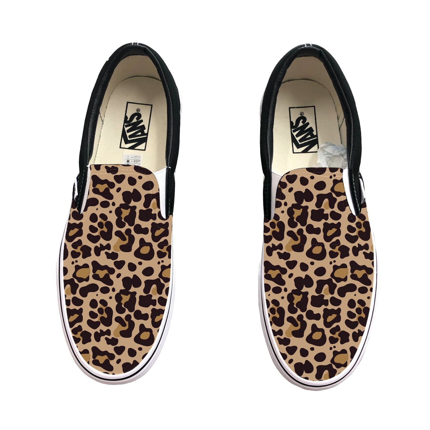 Jaguar Leopard Pattern Slip Ons - Custom Vans Shoes