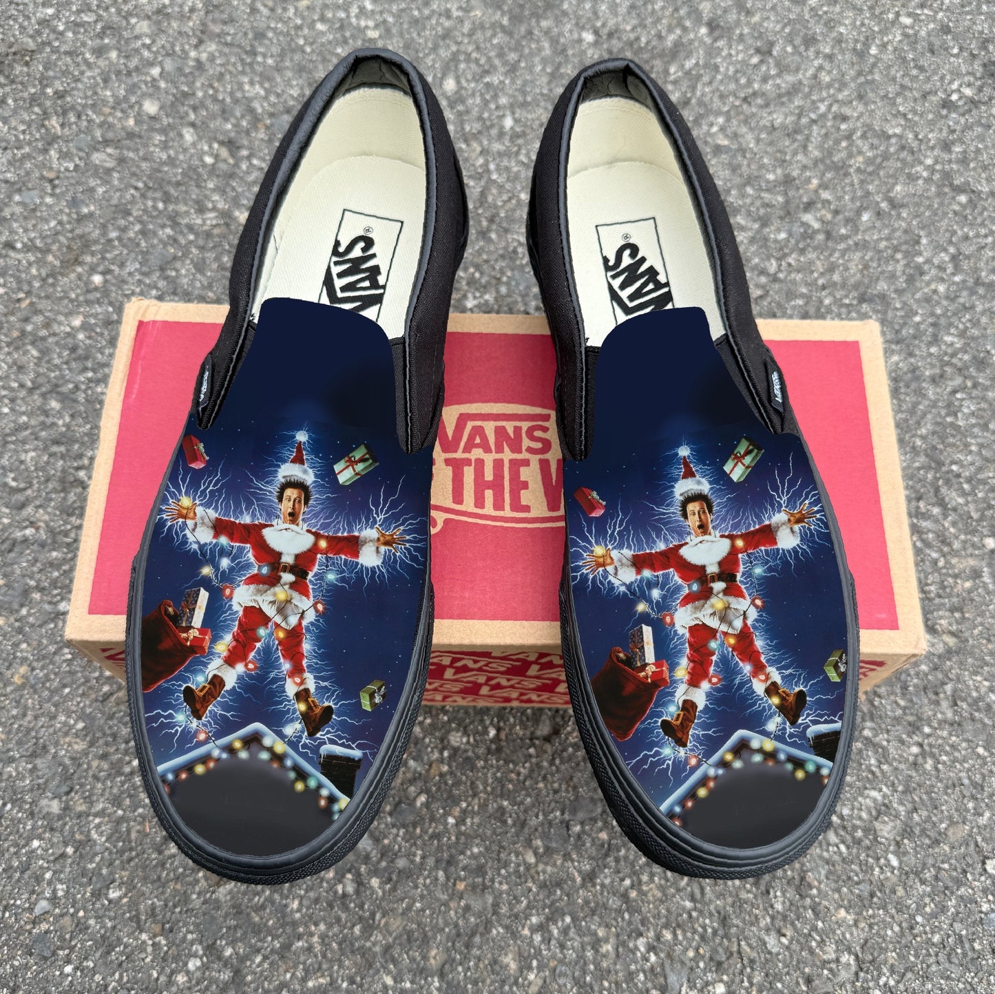 Chevy Chase Christmas Vacation Vans Slip On Shoes