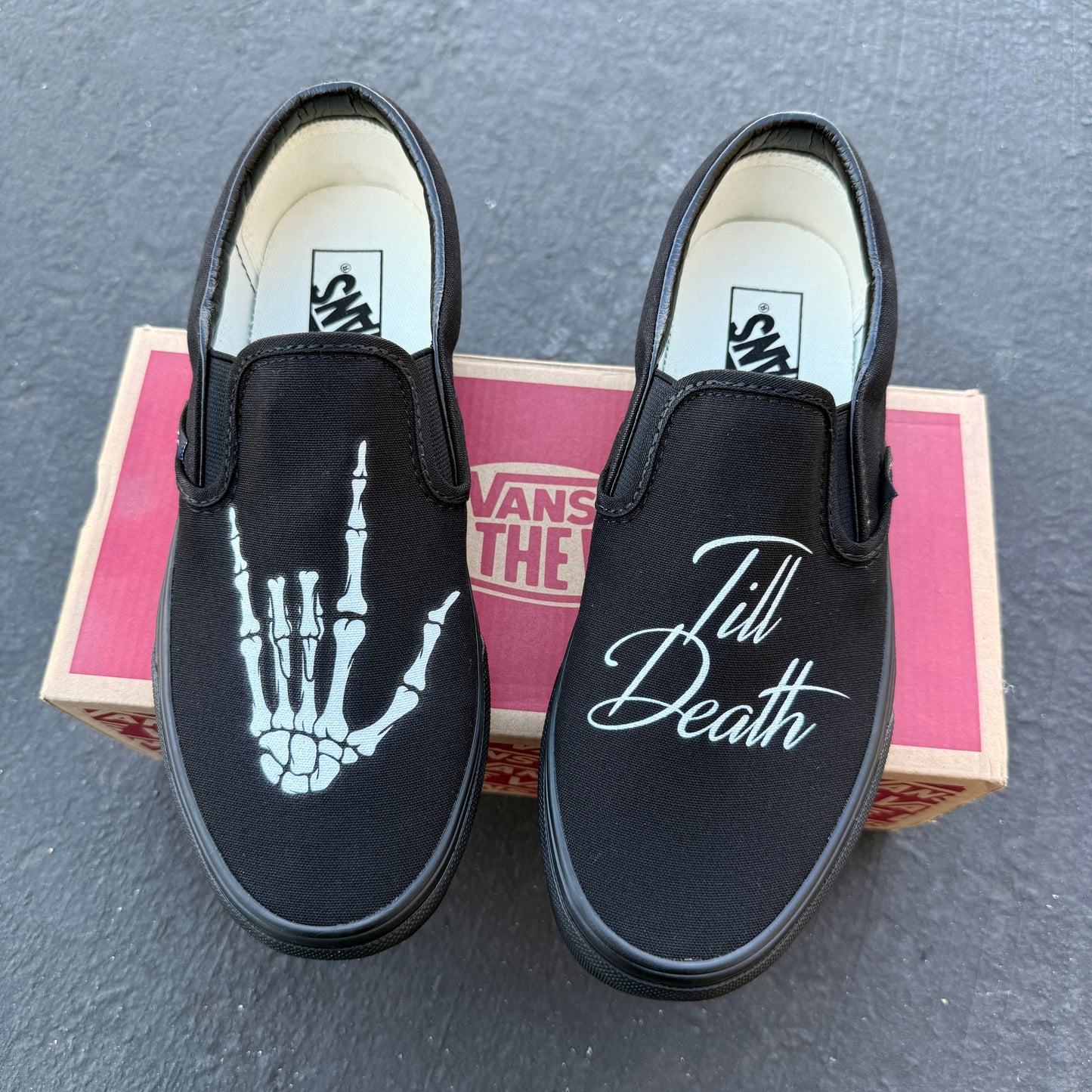 custom wedding vans slip on shoes