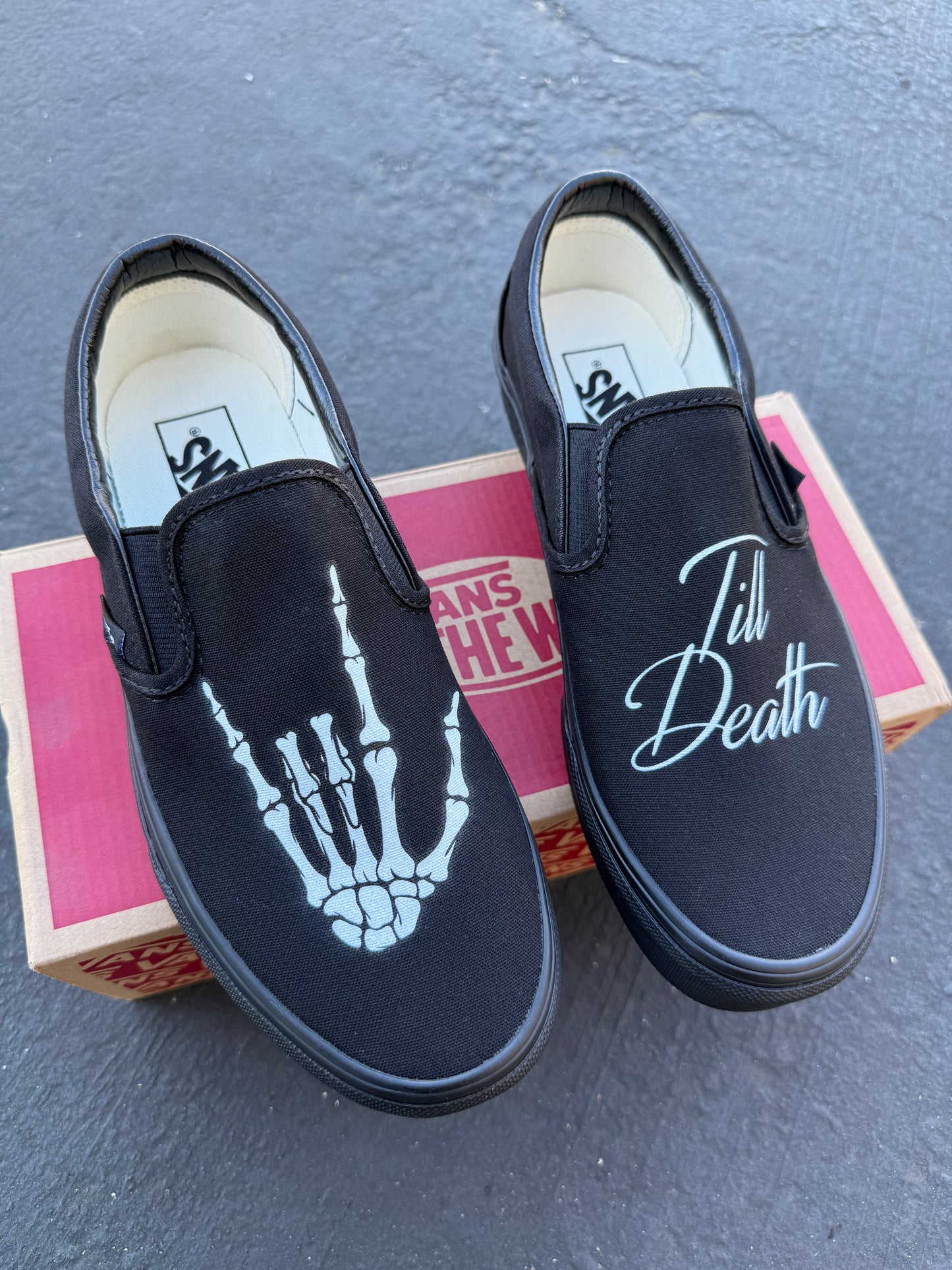custom wedding vans slip on shoes