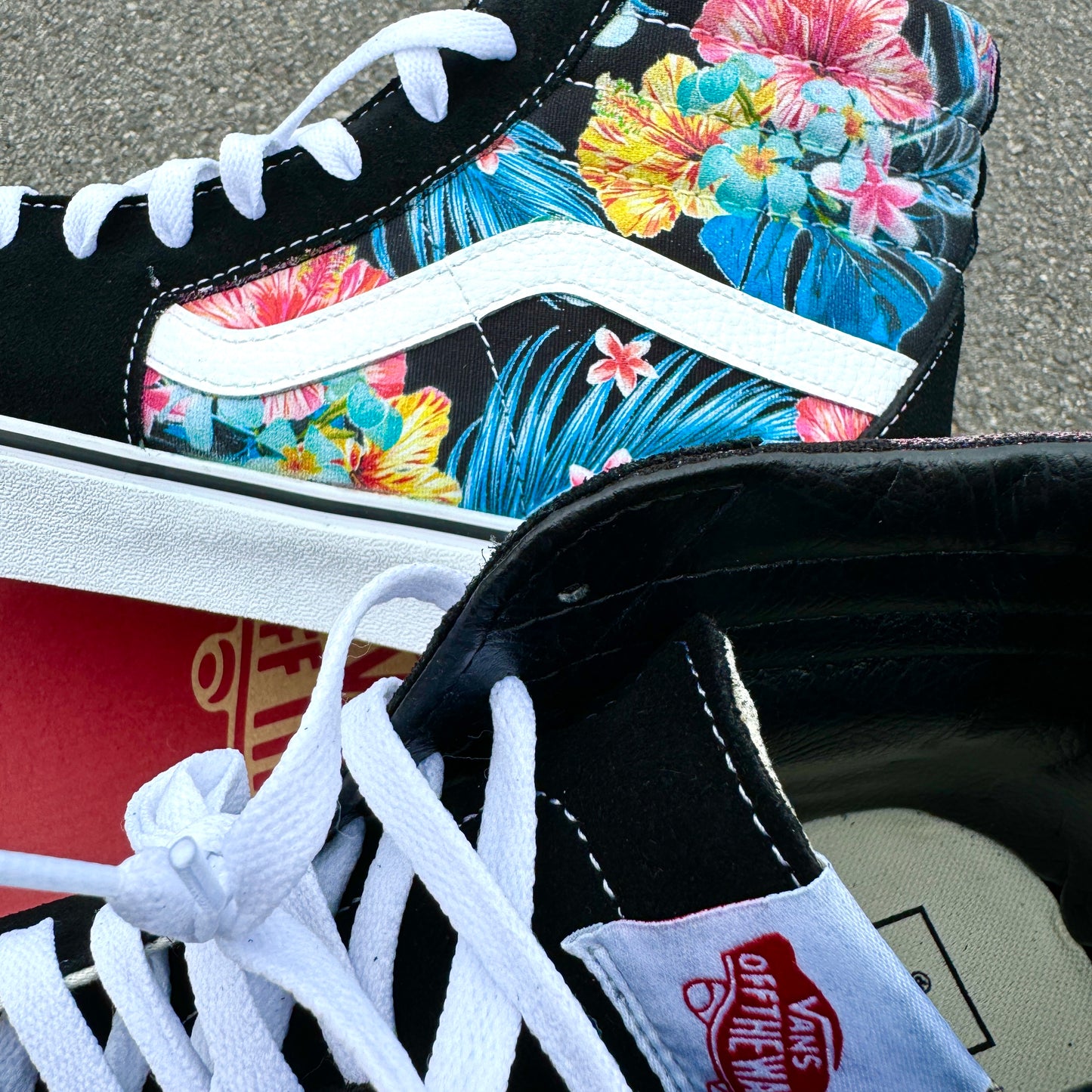 custom vans sk8-hi sneakers for women and men floral wedding