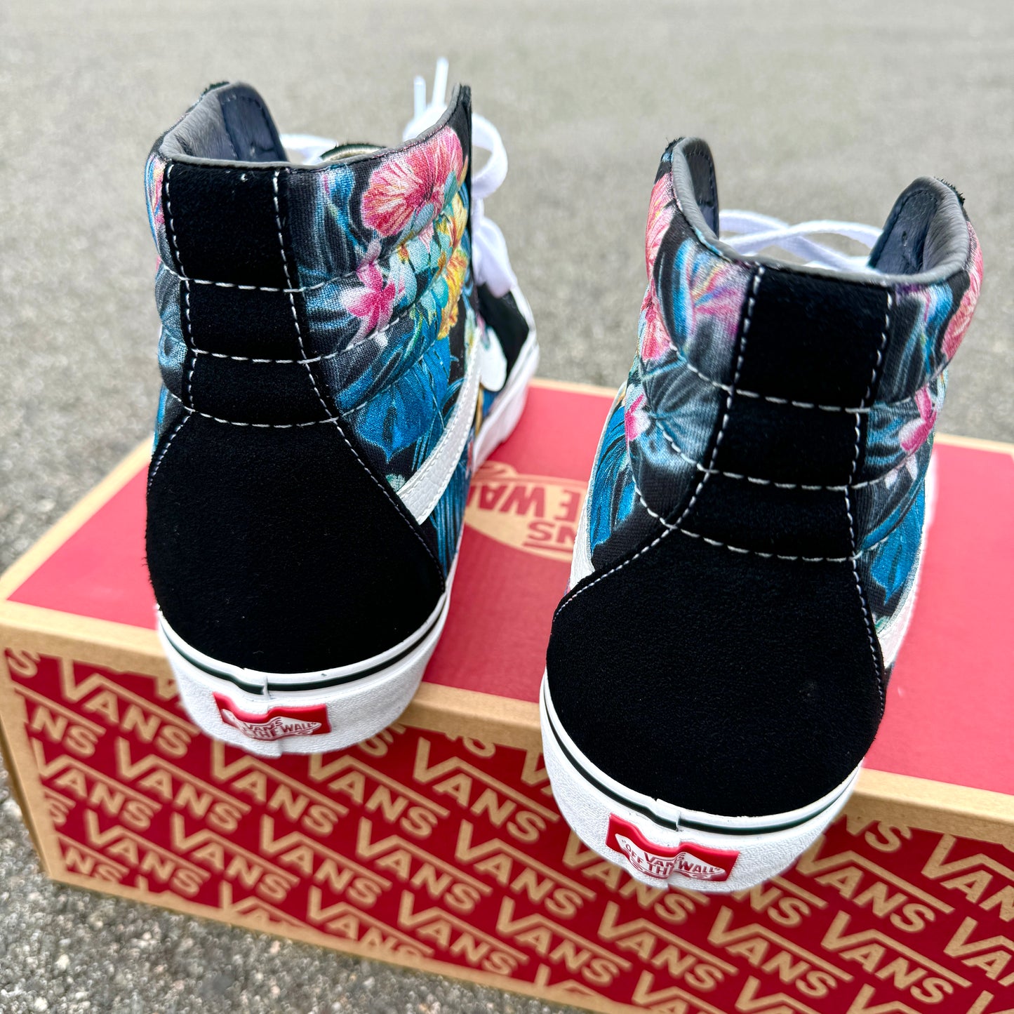 custom vans sk8-hi sneakers for women and men floral wedding