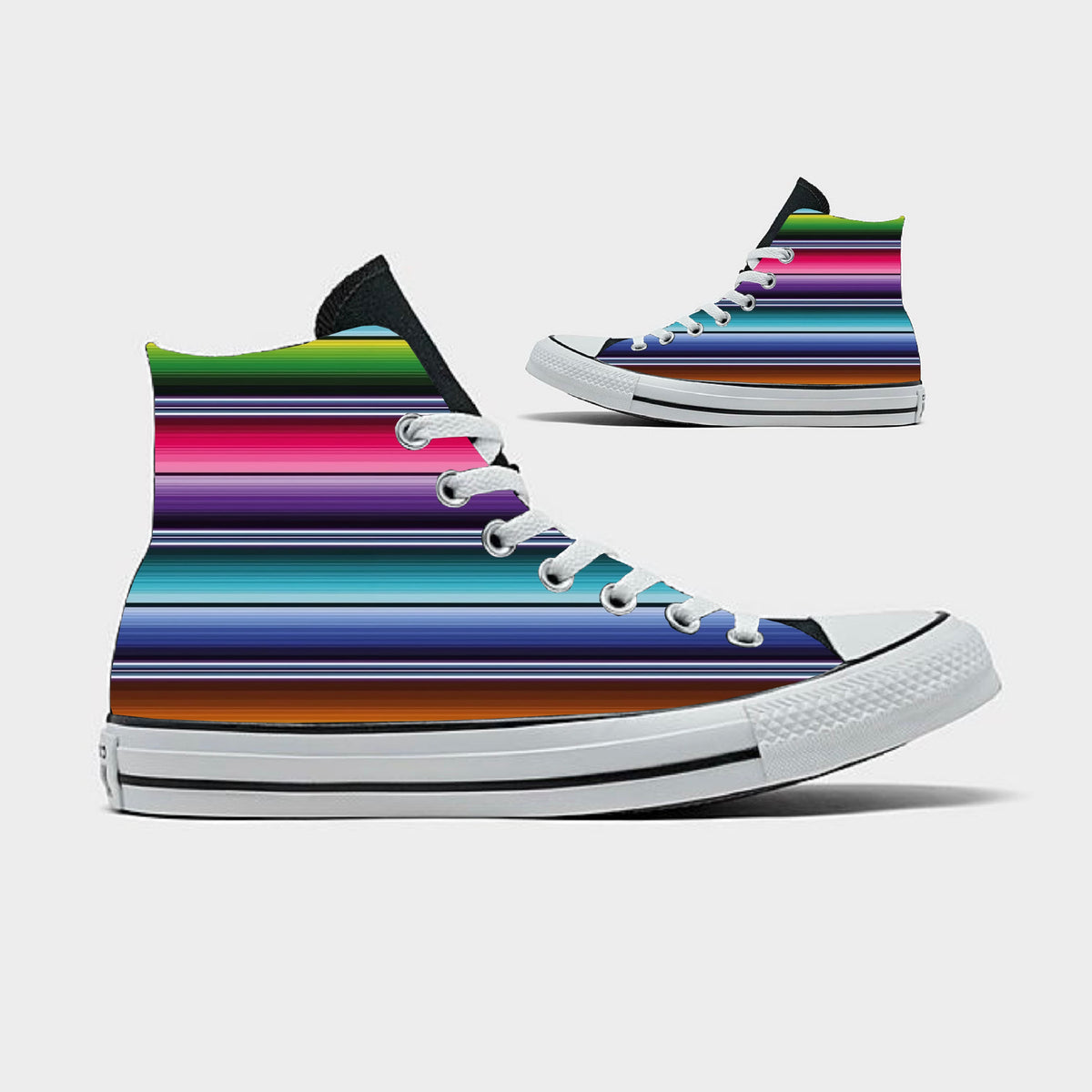 Mexican Blanket Converse Chuck Taylor High Tops Customized Sneakers