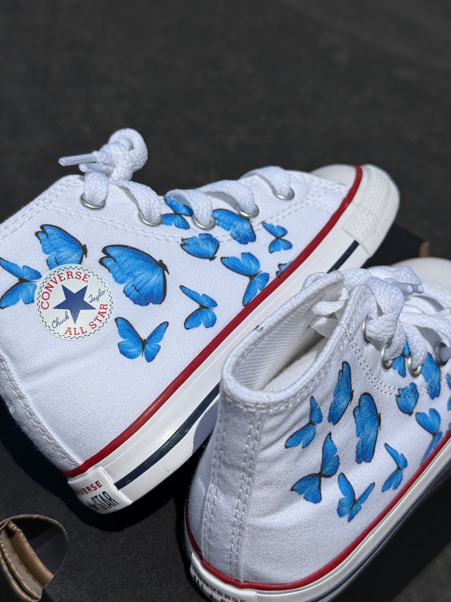 Blue Butterfly Converse Shoes for Toddlers and Kids