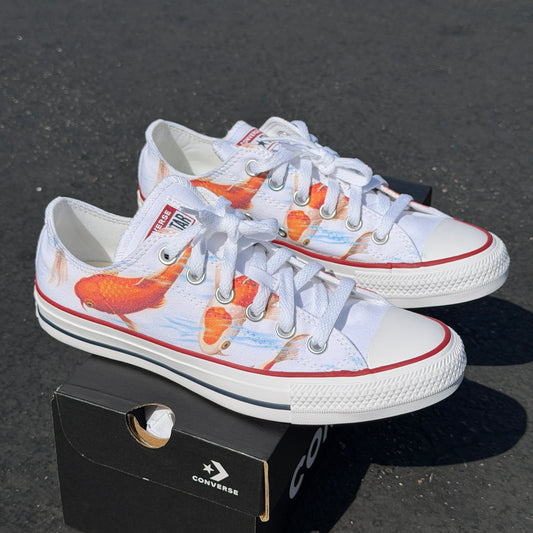Koi Pond Custom Converse Chuck Taylor Low Top Sneakers