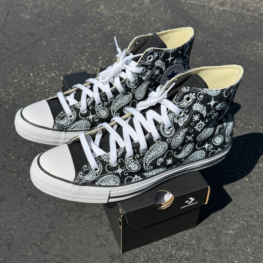 paisley Converse Chuck Taylor high top shoes customized