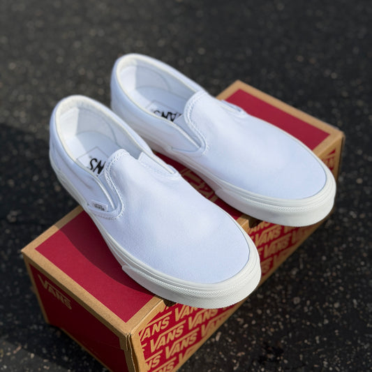 Wifey EST. 2027 White Vans Slip On Custom Shoes for Wedding