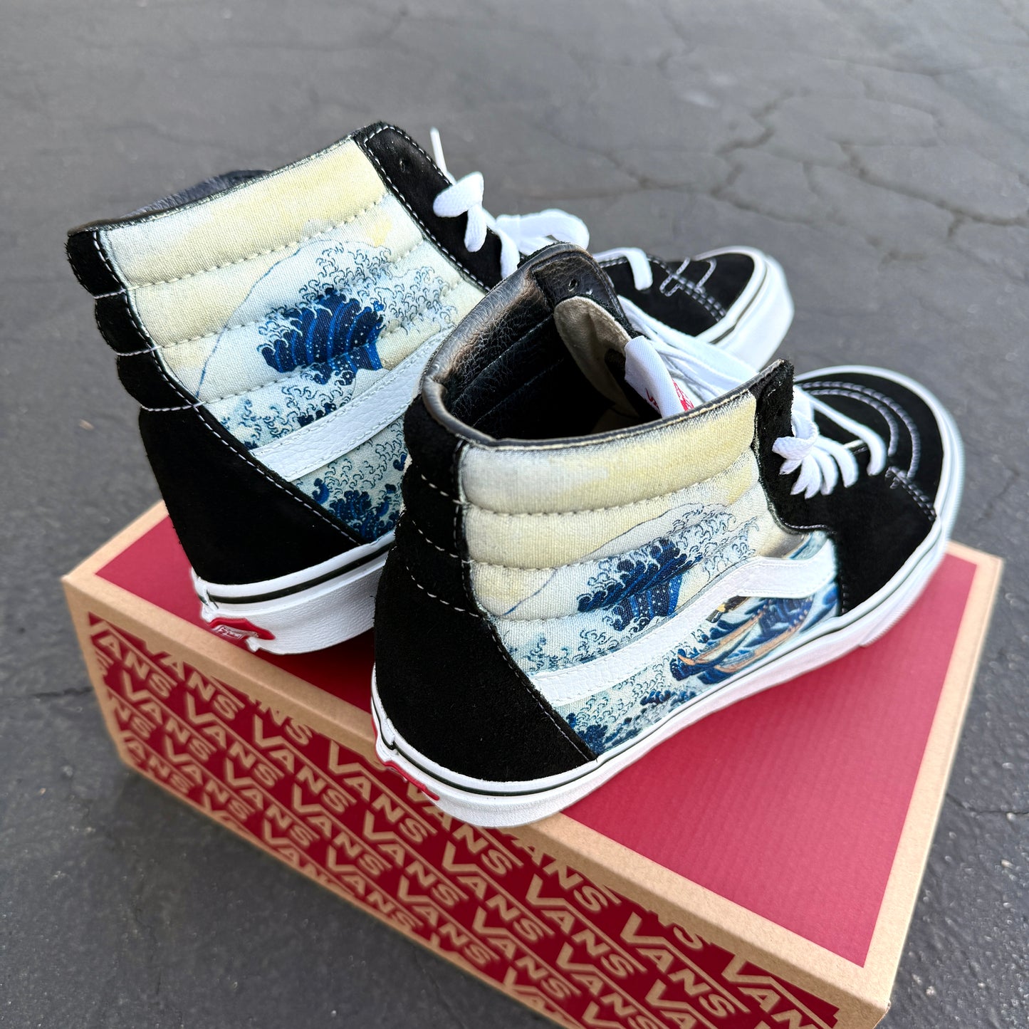 The Great Wave of Kanagawa sk8 hi vans shoes