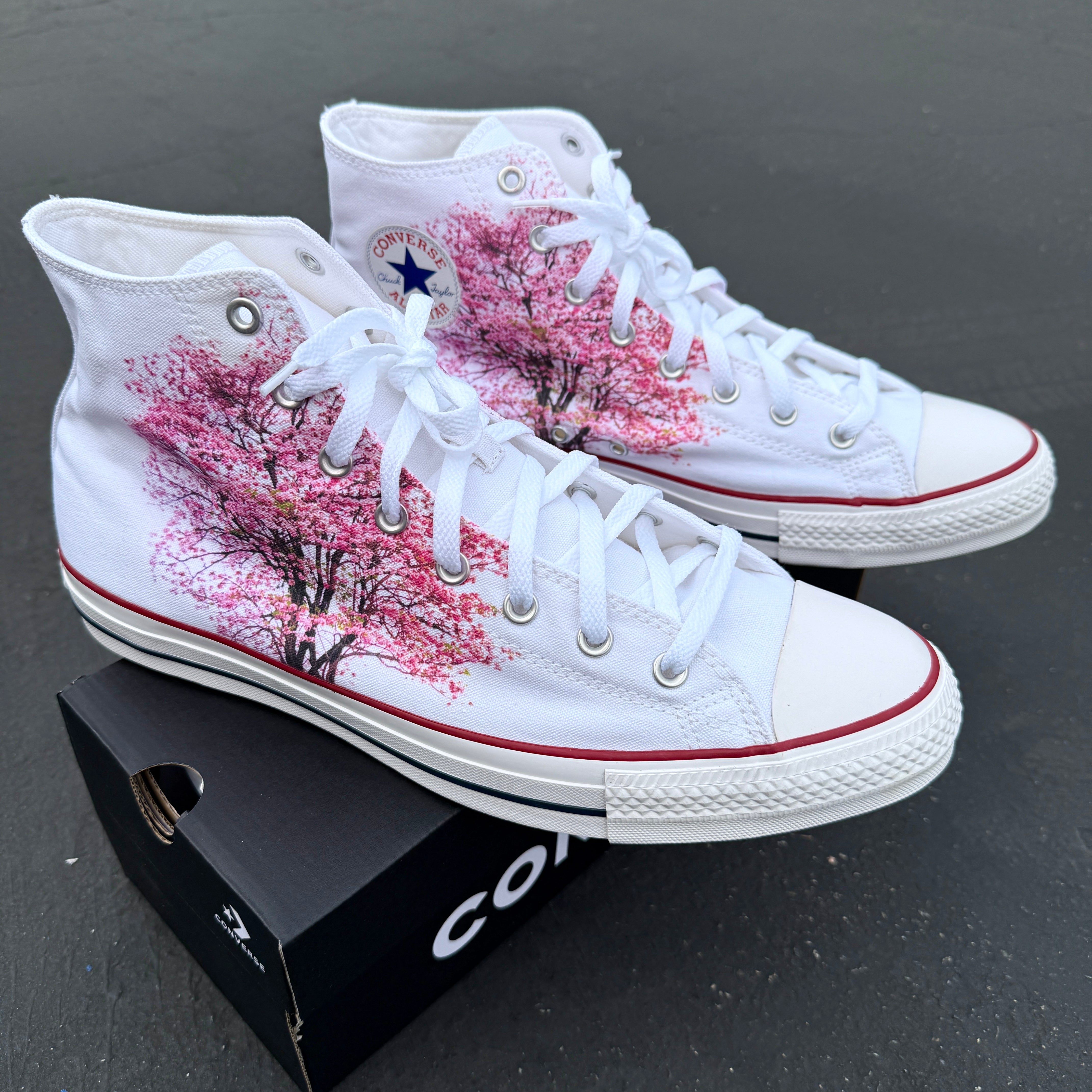 cherryオーダーページ Cherry Blossom High Top Converse Sneakers – BlvdCustom