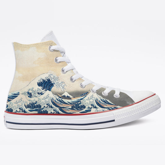 The Great Wave Converse High Top Chuck Taylor Shoes