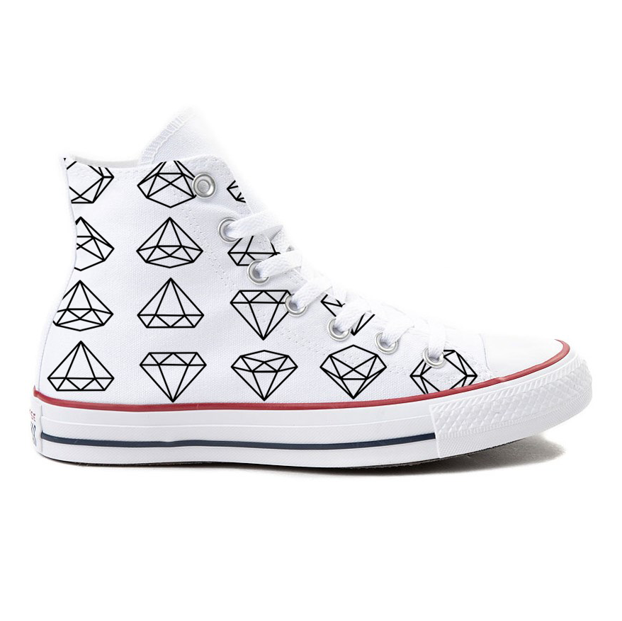 Custom Converse Shoes Diamond High Tops