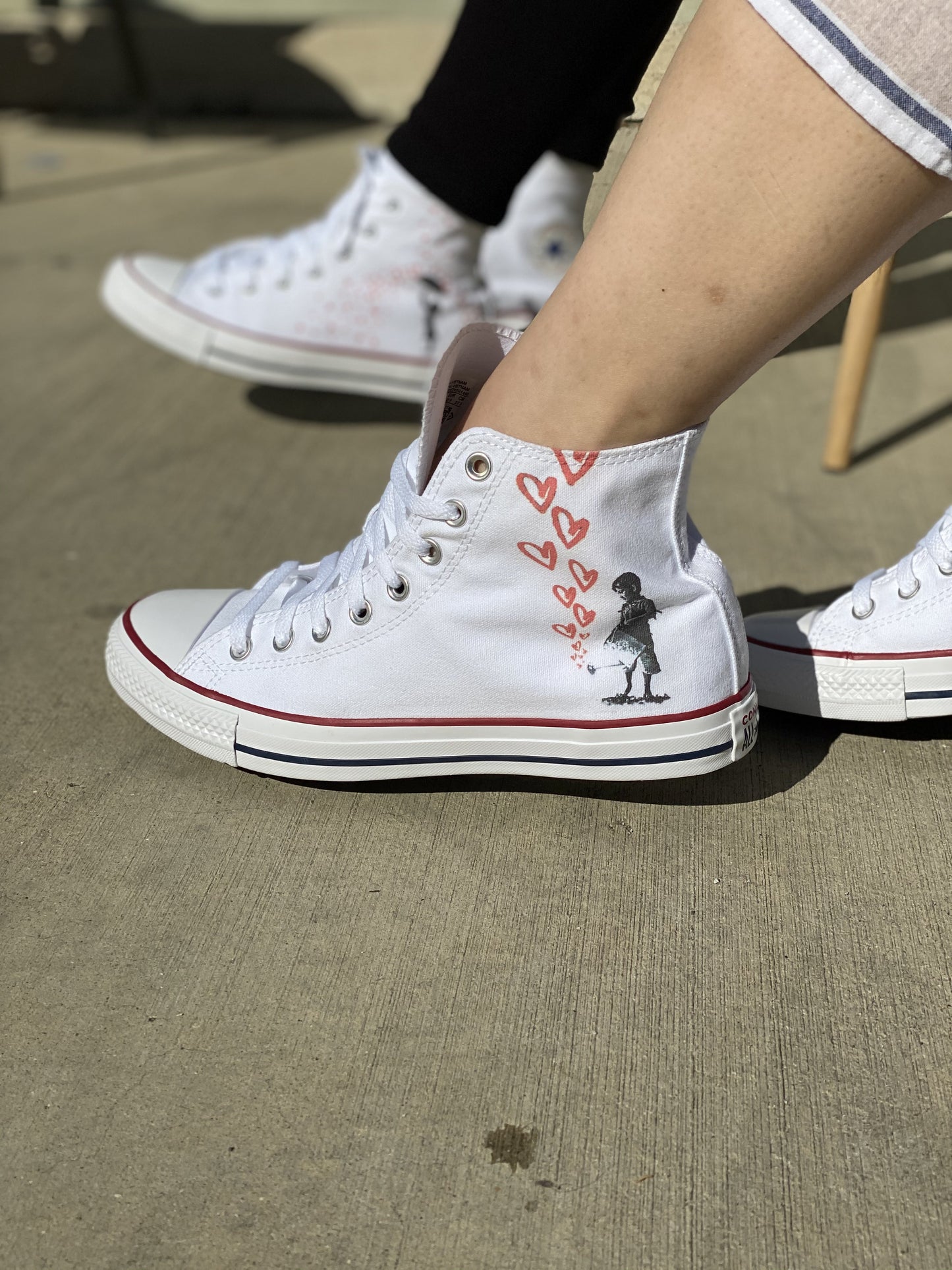 Grow Love Valentine's Day White High Top Converse