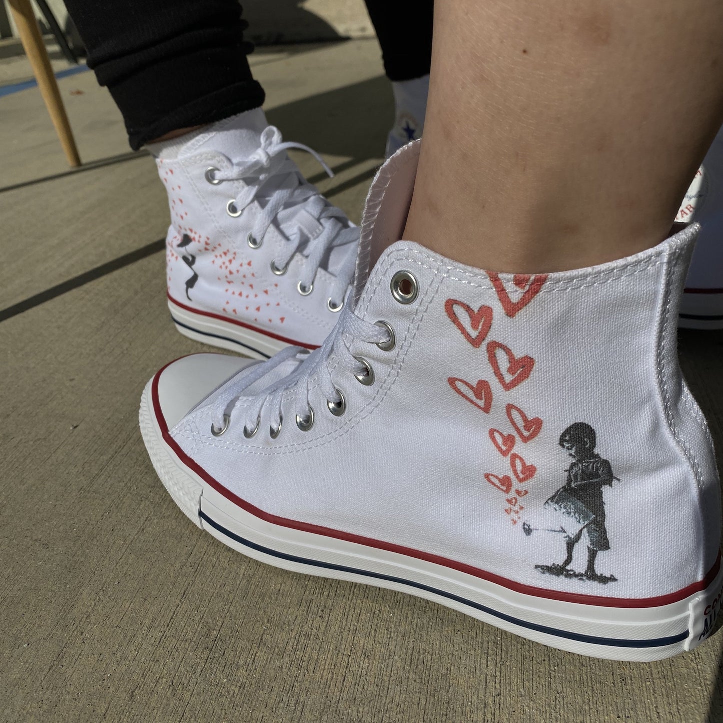 Grow Love Valentine's Day White High Top Converse