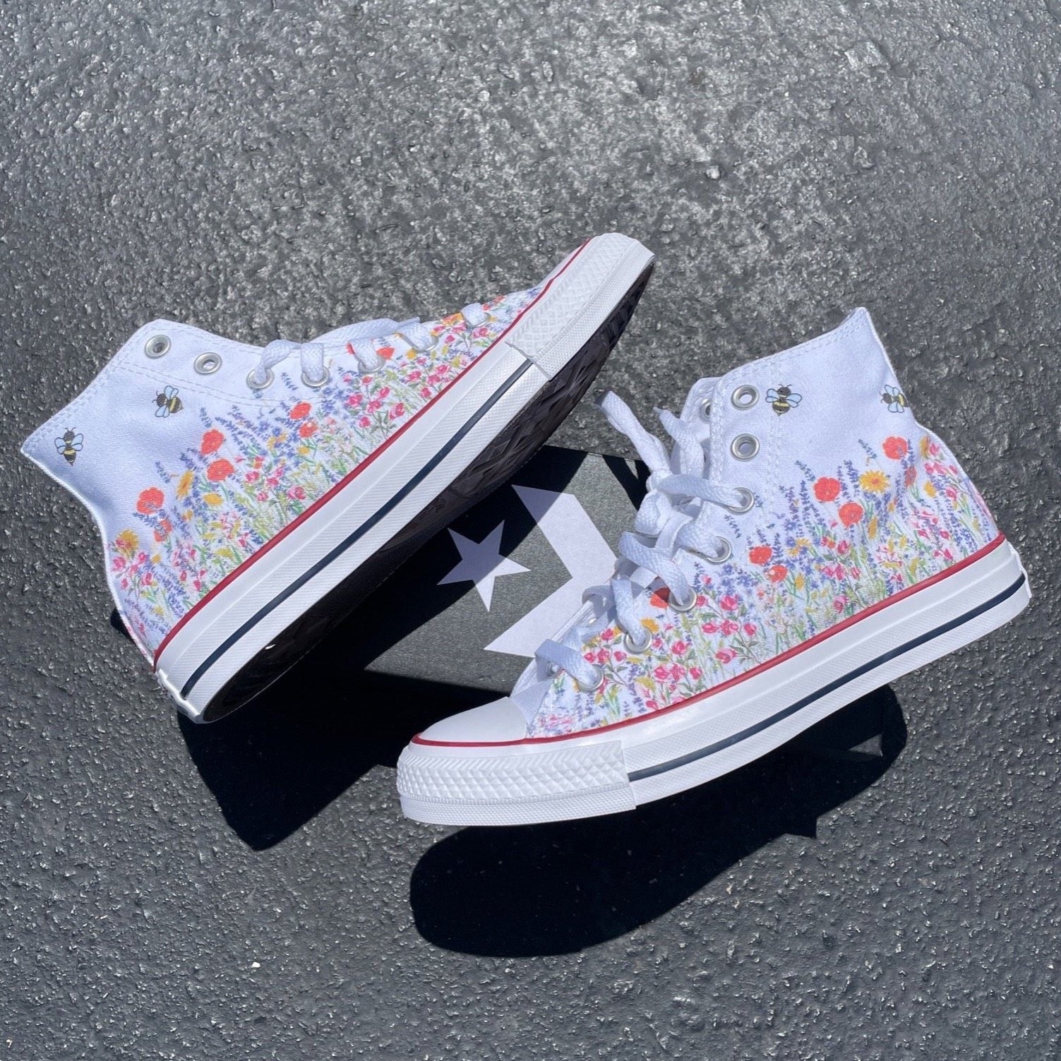 Converse Custom Flower Embroidered Chuck Taylor High Top