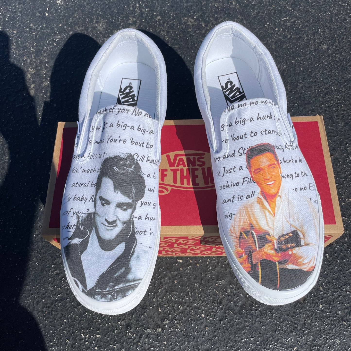 Elvis Presley Custom Shoes - White Slip Ons