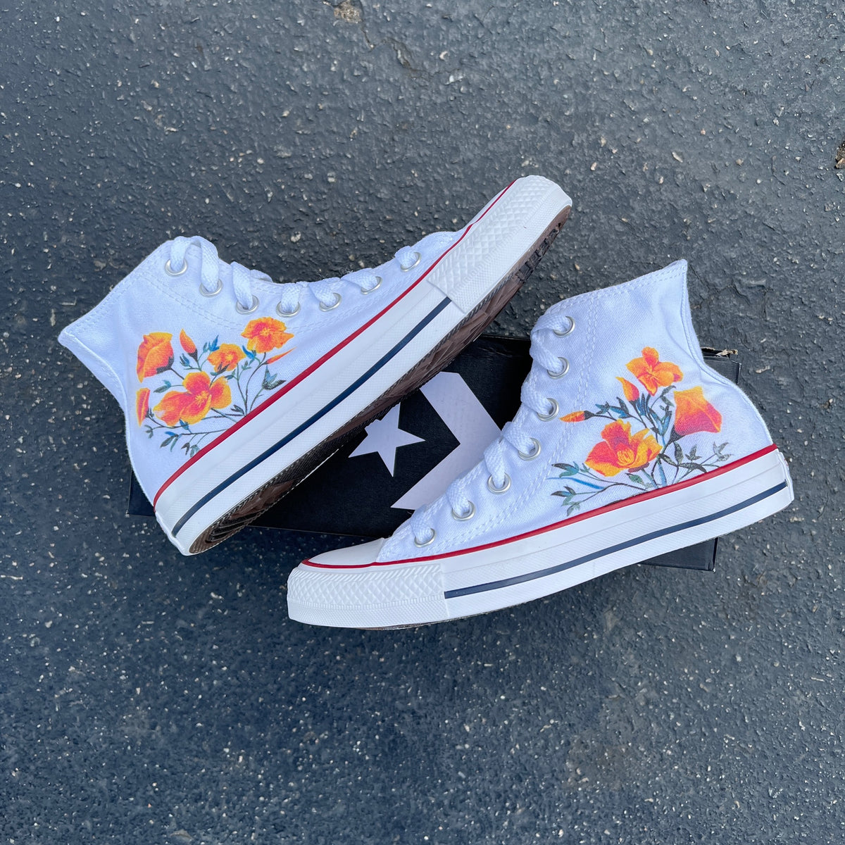 Poppy Flower Custom Shoes