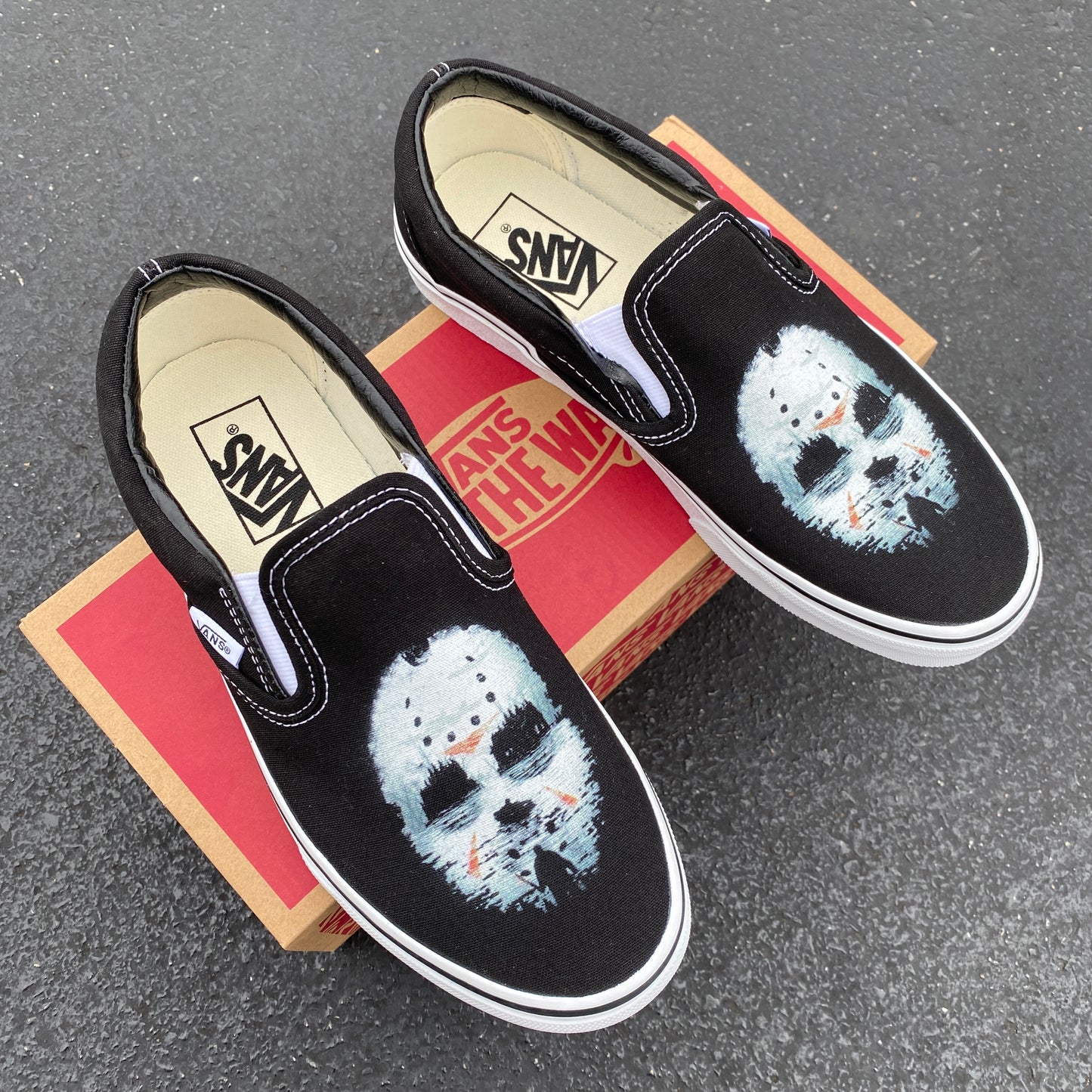 Friday the 13th Jason Custom Vans Slip On Sneakers