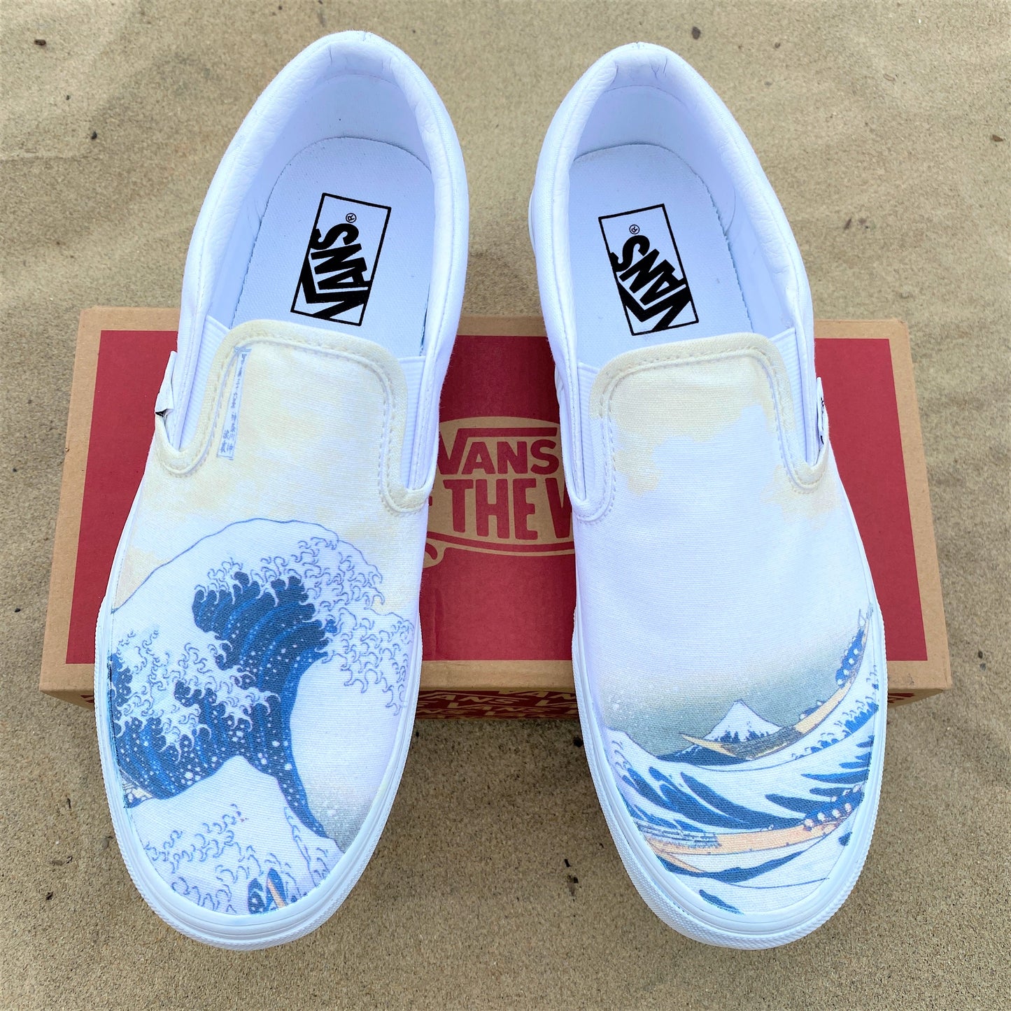 the great wave off kanagawa custom Vans slip on shoes
