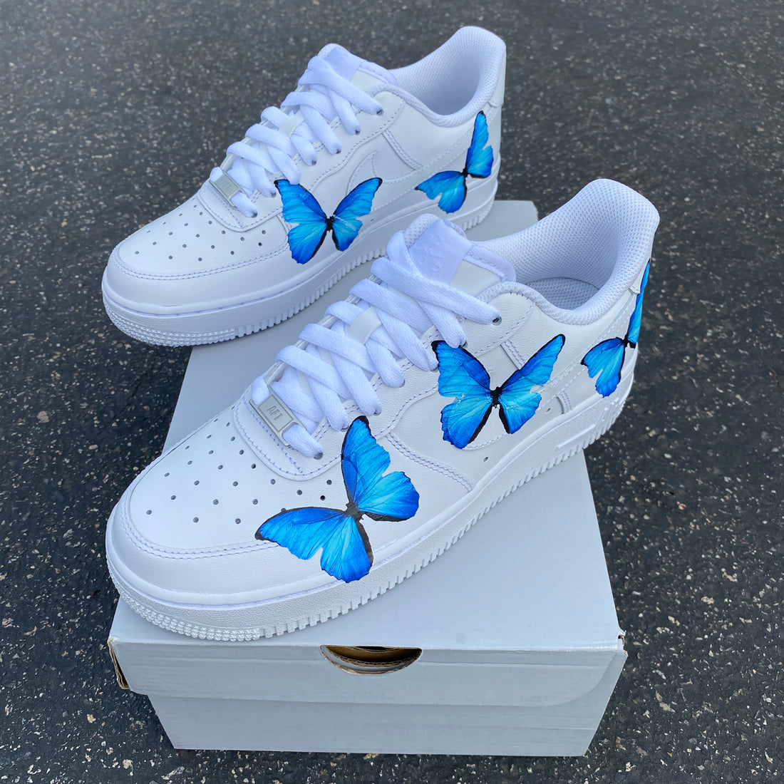 Custom nike air force 1 blue butterfly Outlet