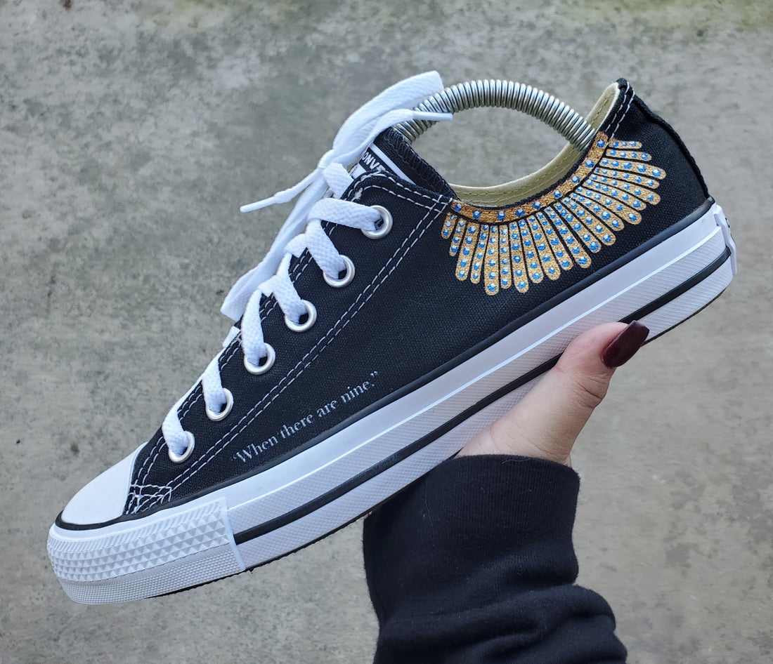 Shoes for Justice! - "When There Are Nine" Dissenting Opinion - Supreme Court Justice Ruth Bader Ginsburg Dissent Collar Custom Converse Shoe