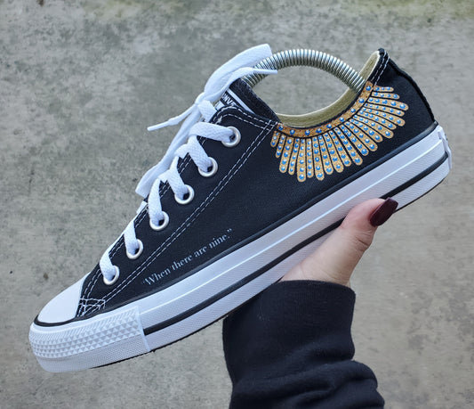 Shoes for Justice! - "When There Are Nine" Dissenting Opinion - Supreme Court Justice Ruth Bader Ginsburg Dissent Collar Custom Converse Shoe