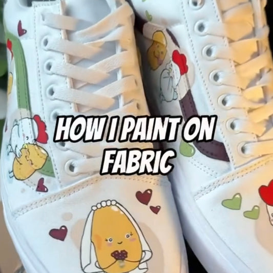How to Paint Vans Shoes - Step by Step Custom Painting Vans Old Skool Sneakers