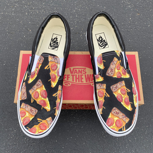 Custom Pizza Shoes - Pizza My Heart Slip-On Vans