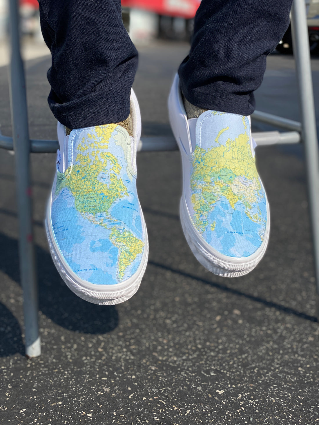 Best Gift for Geography Fanatics and World Travelers! - World Map Slip On Vans