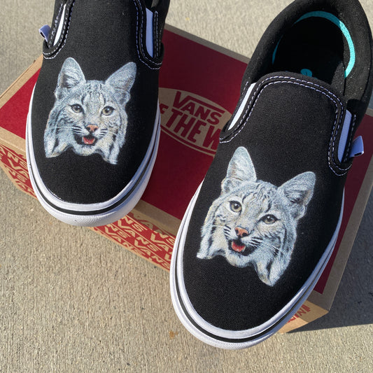 Zya the Bobcat Slip On Vans - Custom Pet Vans