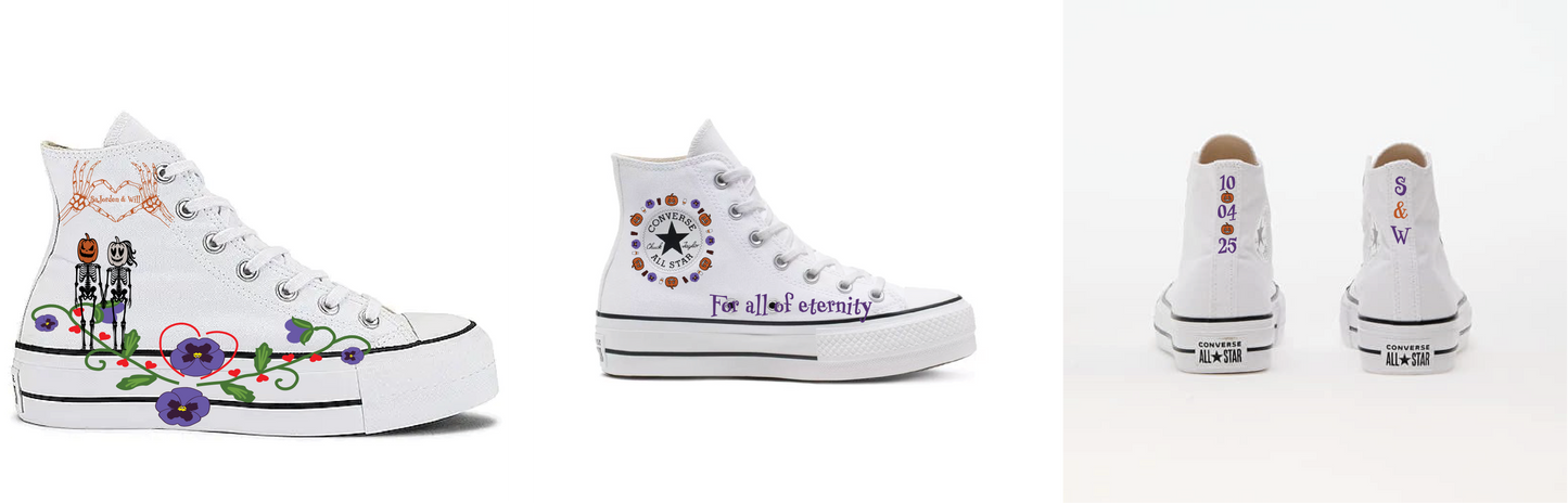Women's 8.5 White Converse Chuck Taylor All Star Lift Platform Canvas Custom Order