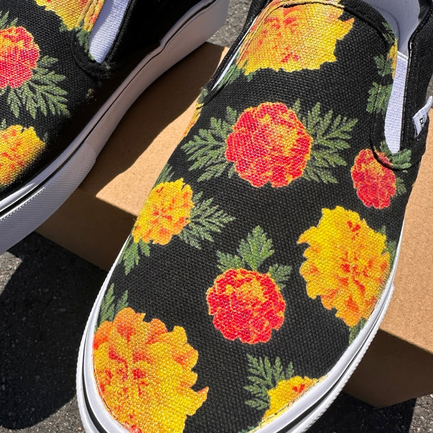 Marigold Flower - BLVD Custom Original Slip On Shoes