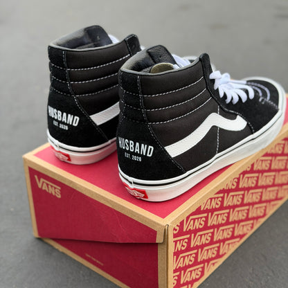 Vans Sk8 Hi Custom HUSBAND EST. 2026 Wedding Vans