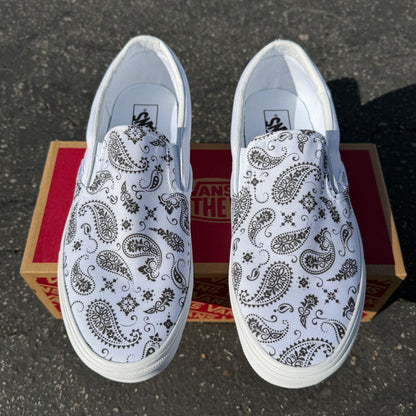paisley custom slip on vans shoes