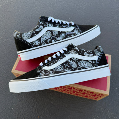paisley vans old skool shoes customs