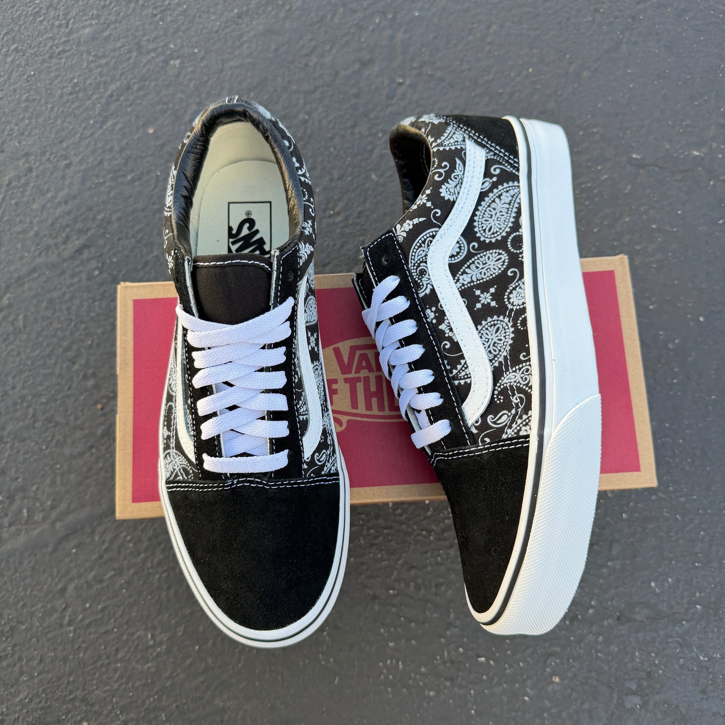 paisley vans old skool shoes customs