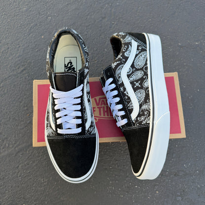 paisley vans old skool shoes customs